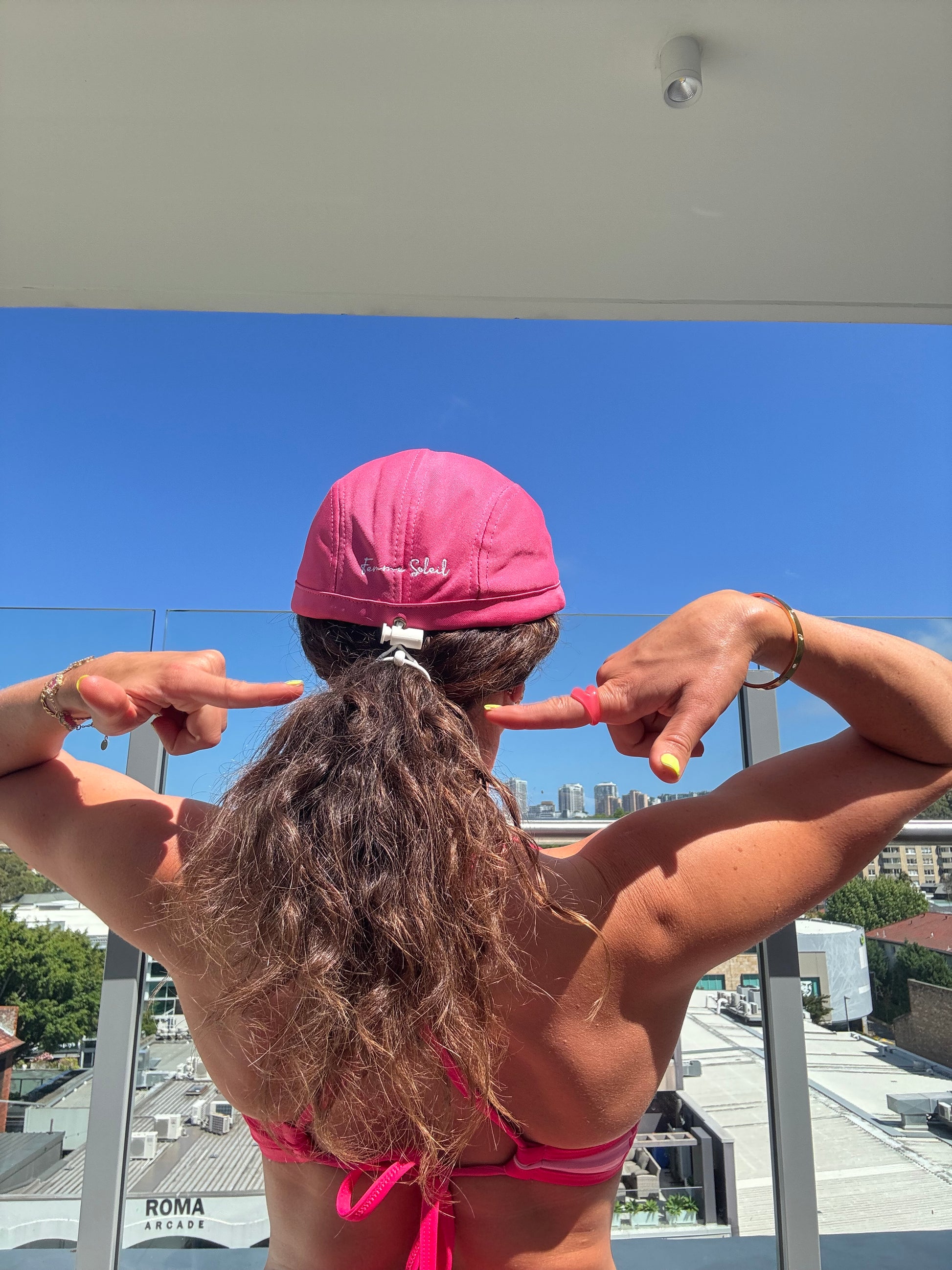 pink sports secure female cap hat femme soleil by rachel
