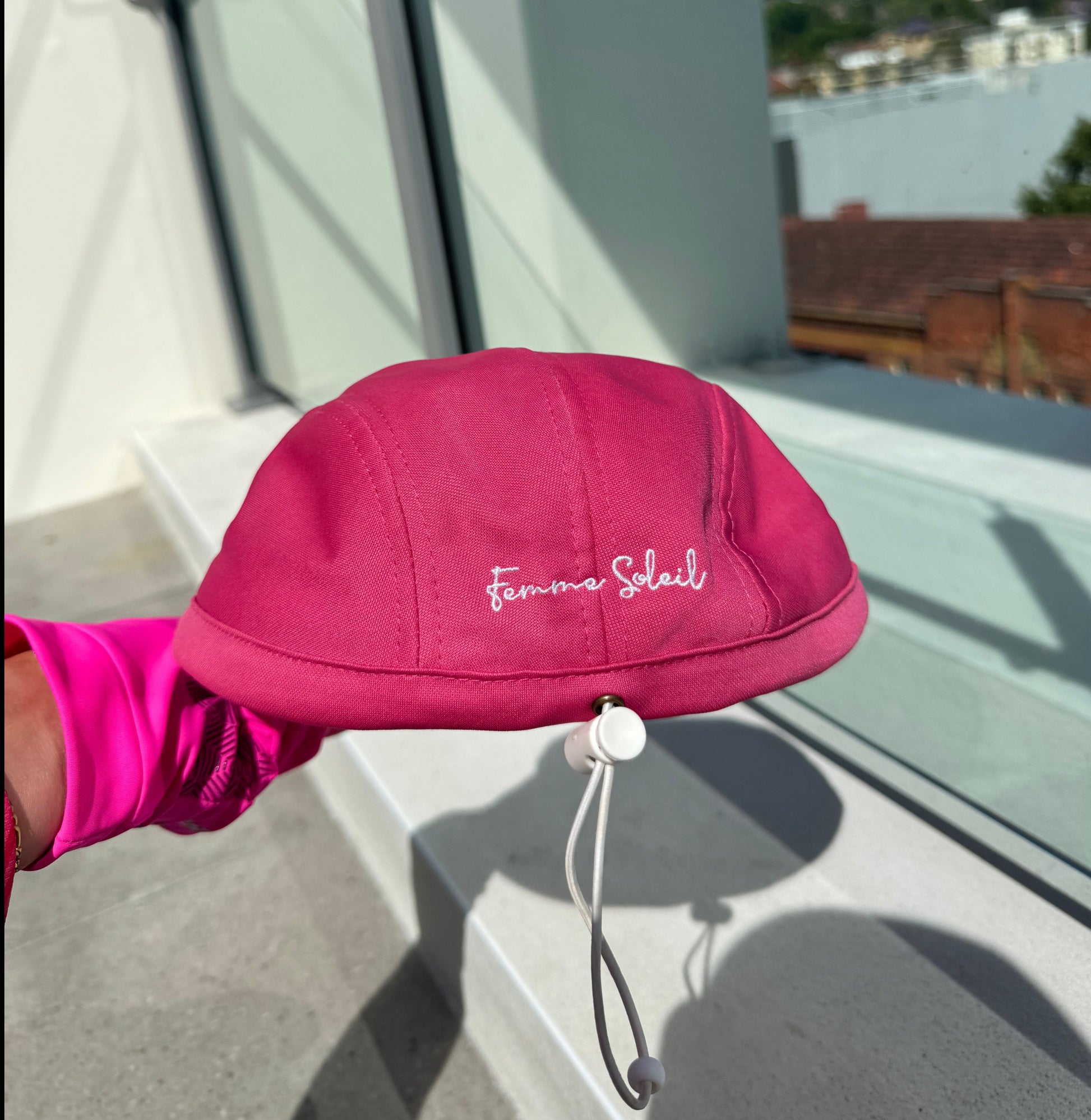 Pink secure sport proof cap hat fashion Femme Soleil by Rachel