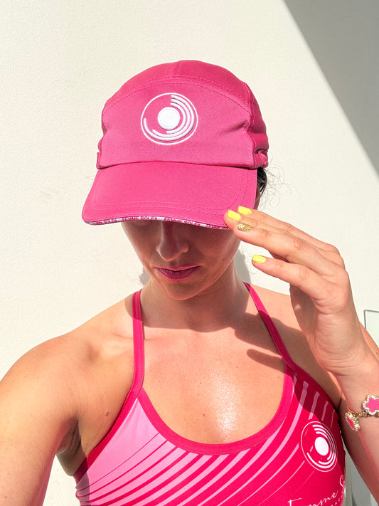 Pink secure sport proof cap hat fashion Femme Soleil by Rachel